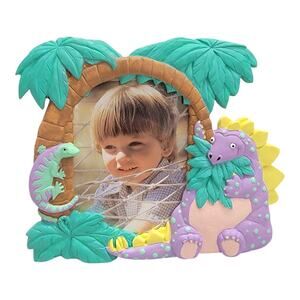 Vintage 1993 San Francisco Music Box Co Dinosaur Dragon Photo Picture Frame